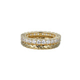 Image of Charles Garnier Gold-plated Sterling Silver Mesh CZ Layered Ring