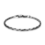 Additional view of 8.5 inch Mens Brushed Gun Metal Sterling Silver Italian Boston Chain Bracelet
