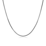 20 inch Mens Rhodium-Plated Sterling Silver Round Box Chain Necklace