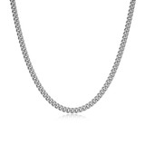 Additional view of 22 inch Mens Rhodium-Plated Sterling Silver Curb Chain Necklace