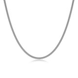 Additional view of 20 inch Mens Rhodium-Plated Sterling Silver Curb Chain Necklace