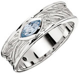 ELLE Jewelry - Size 5 AMBROSIA Sterling Silver Sky Blue Topaz Ring - CLEARANCE