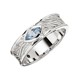 ELLE Jewelry - Size 5 AMBROSIA Sterling Silver Sky Blue Topaz Ring - CLEARANCE