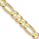 24 inch 10K Yellow Gold 7.5mm Light Concave Figaro Chain Necklace
