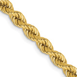 20 inch 14K Yellow Gold 4mm Regular Rope Chain Necklace