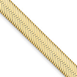 20 inch 14K Yellow Gold 6.5mm Silky Herringbone Chain Necklace