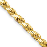 20 inch 10K Yellow Gold 4.5mm Diamond-Cut Rope Chain Necklace