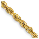 30 inch 14K Yellow Gold 3mm Regular Rope Chain Necklace