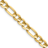 18 inch 14K Yellow Gold 6.75mm Concave Open Figaro Chain Necklace