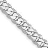18 inch 14K White Gold 5.75mm Flat Beveled Curb Chain Necklace