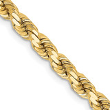 14K Yellow Gold 16 inch 4.25mm Diamond-cut Rope with Lobster Clasp Chain