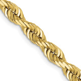 20 inch 10K Yellow Gold 5mm Diamond-cut Quadruple Rope Chain Necklace