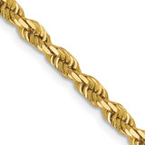 14K Yellow Gold 3.5mm Diamond-Cut Lightweight Rope Chain 7049-24
