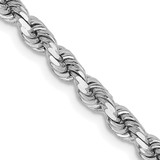 22 inch 14K White Gold 3.75mm Diamond-cut Rope with Lobster Clasp Chain Necklace