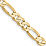26 inch 14K Yellow Gold 5.25mm Flat Figaro Chain Necklace
