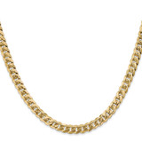 28 inch 10K Yellow Gold 5.75mm Flat Beveled Curb Chain Necklace