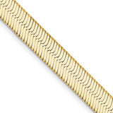 30 inch 14K Yellow Gold 5.5mm Silky Herringbone Chain Necklace