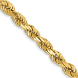 30 inch 14K Yellow Gold 3mm Diamond-cut Rope with Lobster Clasp Chain Necklace