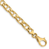 14K Yellow Gold 9 inch 6.9mm Hand Polished Fancy Anchor Link with Fancy Lobster Clasp Bracelet