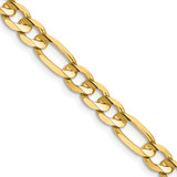 22 inch 14K Yellow Gold 6mm Concave Open Figaro Chain Necklace