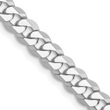 24 inch 14K White Gold 4.75mm Flat Beveled Curb Chain Necklace