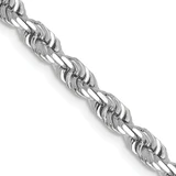 20 inch 14K White Gold 4mm Diamond-cut Quadruple Rope Chain Necklace