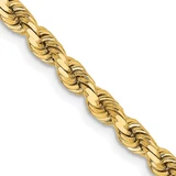 20 inch 14K Yellow Gold 3.75mm Diamond-cut Rope with Lobster Clasp Chain Necklace