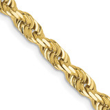 22 inch 10K Yellow Gold 4.5mm Diamond-cut Quadruple Rope Chain Necklace