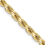 20 inch 10K Yellow Gold 4.25mm Diamond-cut Rope Chain Necklace