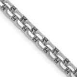 30 inch 14K White Gold 3.6mm Semi-Solid Round Box Chain Necklace