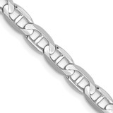 22 inch 14K White Gold 4.5mm Concave Anchor Chain Necklace