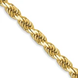 20 inch 14K Yellow Gold 3.5mm Diamond-cut Rope with Lobster Clasp Chain Necklace