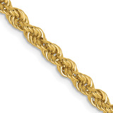 14K Yellow Gold 3mm Solid Regular Rope Chain 7055-20