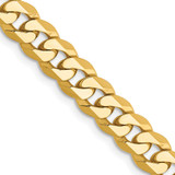 18 inch 10K Yellow Gold 6.25mm Flat Beveled Curb Chain Necklace