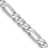 26 inch 14K White Gold 4.5mm Flat Figaro Chain Necklace