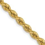 18 inch 14K Yellow Gold 3.65mm Regular Rope Chain Necklace