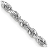 22 inch 14K White Gold 3.35mm Diamond-cut Quadruple Rope Chain Necklace