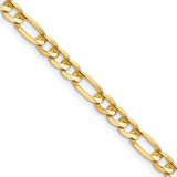 30 inch 14K Yellow Gold 4.5mm Concave Open Figaro Chain Necklace