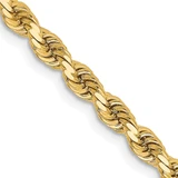 20 inch 14K Yellow Gold 3.25mm Diamond-cut Rope with Lobster Clasp Chain Necklace