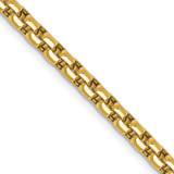 26 inch 14K Yellow Gold 3.6mm Semi-Solid Round Box Chain Necklace