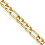 14K Yellow Gold 22 inch 5.5mm Concave Open Figaro with Lobster Clasp Chain