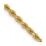36 inch 14K Yellow Gold 2.25mm Diamond-cut Rope with Lobster Clasp Chain Necklace