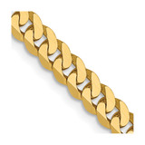 14K Yellow Gold 3.9mm Flat Beveled Curb Chain 1238-24