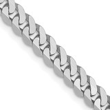 14K White Gold 3.9mm Flat Beveled Curb Chain 1312-24