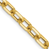 14K Yellow Gold 22 inch 4.9mm Hollow Diamond-cut Open Link Cable with Lobster Clasp Chain