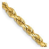 14K Yellow Gold 18 Inch 3.35mm Diamond-cut Quadruple Rope Lobster Clasp Chain