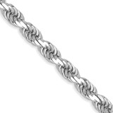 20 inch 10K White Gold 3.5mm Diamond-cut Rope Chain Necklace