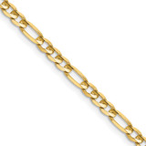14K Yellow Gold 30 inch 4mm Concave Open Figaro with Lobster Clasp Chain