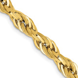 26 inch 14K Yellow Gold 5.4mm Semi-Solid Rope Chain Necklace