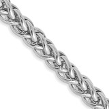 14K White Gold 24 inch 4.3mm Hollow 3-Wire Wheat with Lobster Clasp Chain